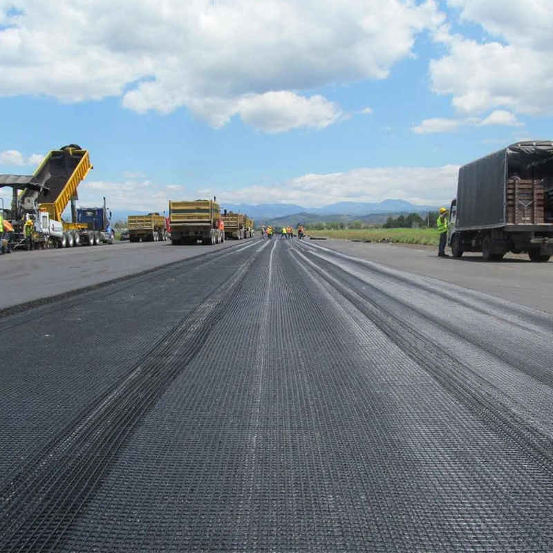 Fabrik ISO-Boden-Steigung ummauert Verstärkungshochfestes Polyester schwarzes Kies-Gitter Geogrid 50-50kn