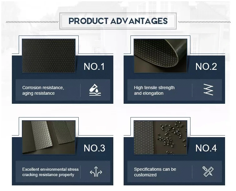 Anti-Seepage, wasserdicht, undurchlässig, Geomembran aus HDPE, 0,2 mm bis 2,5 mm für Deponien 0