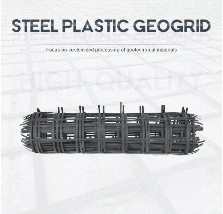 Stahl-Plastik-Geogrid für stabilisierte Kiesoberflächenunterlage und Verstärkungsnetz 0
