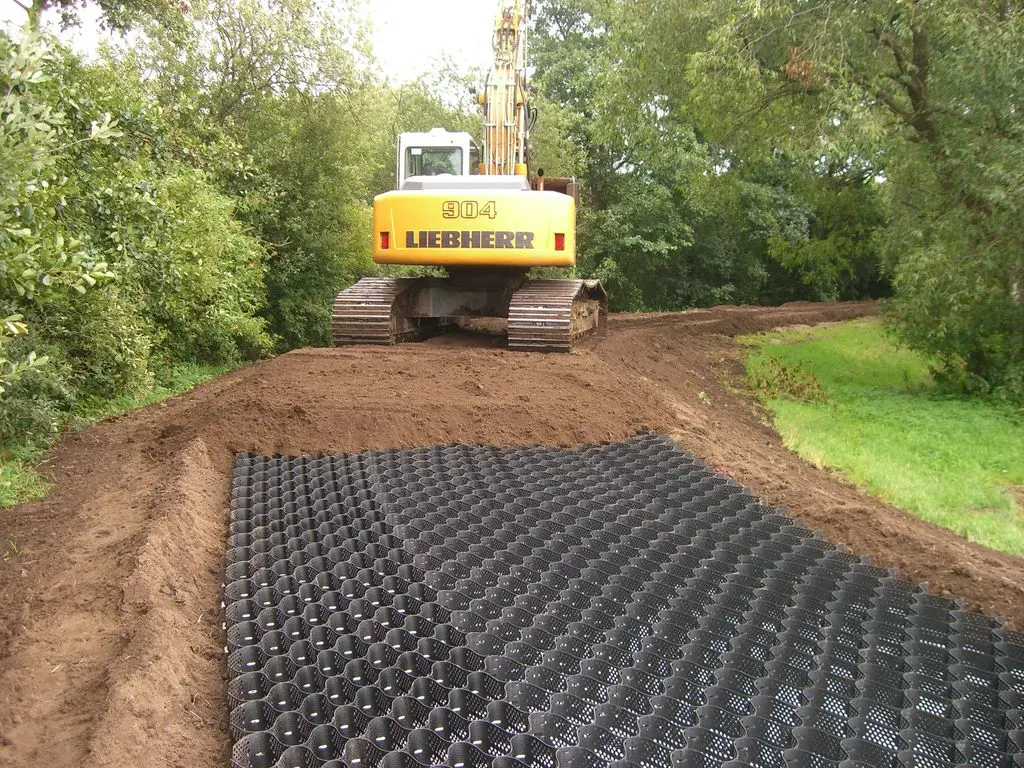 HDPE Gravel Grid Material System Anfahrt Textured Geocell Für Straßenverstärkung Grünnetz Pflastern 7