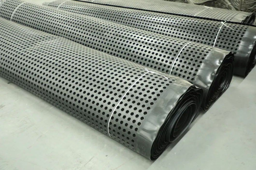 Projekt zur Vergrößerung der Abwassermembran mit Grübchen PVC Perforierter Abwasserbrett Grundarbeiten Wasserlösung Wasserlösung 18