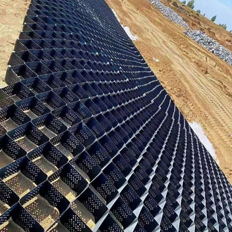 Schwarzer Kiesstabilisator Gitter Boden HDPE Geocell Fabrik Kiesstabilisator für Auffahrts-Haltungswände