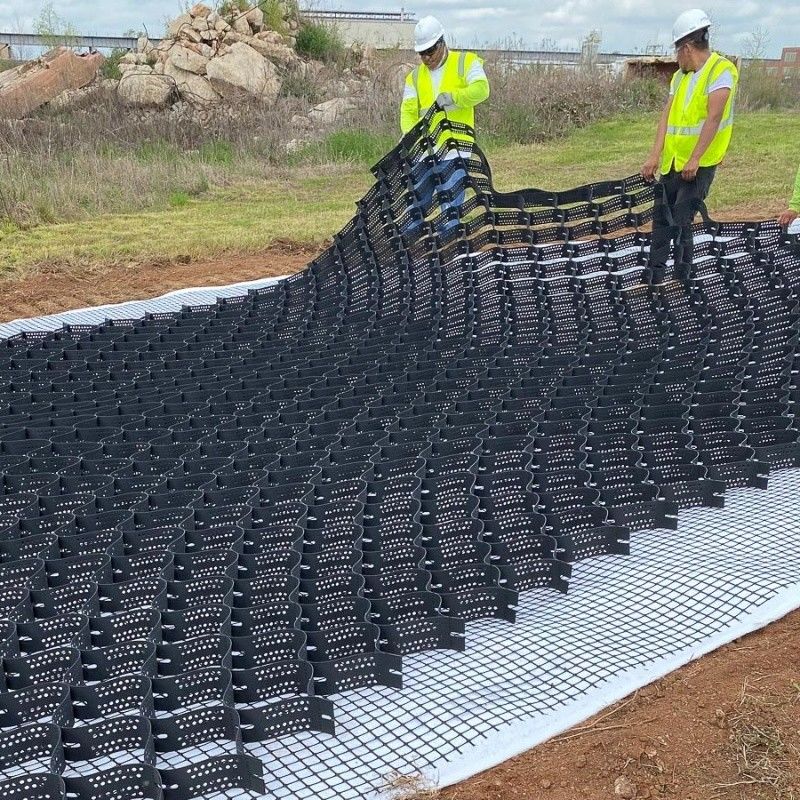 Schwarzer Kiesstabilisator Gitter Boden HDPE Geocell Fabrik Kiesstabilisator für Auffahrts-Haltungswände