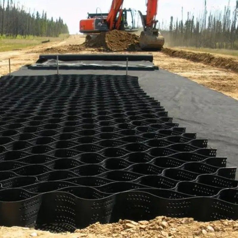 Schwarzer Kiesstabilisator Gitter Boden HDPE Geocell Fabrik Kiesstabilisator für Auffahrts-Haltungswände