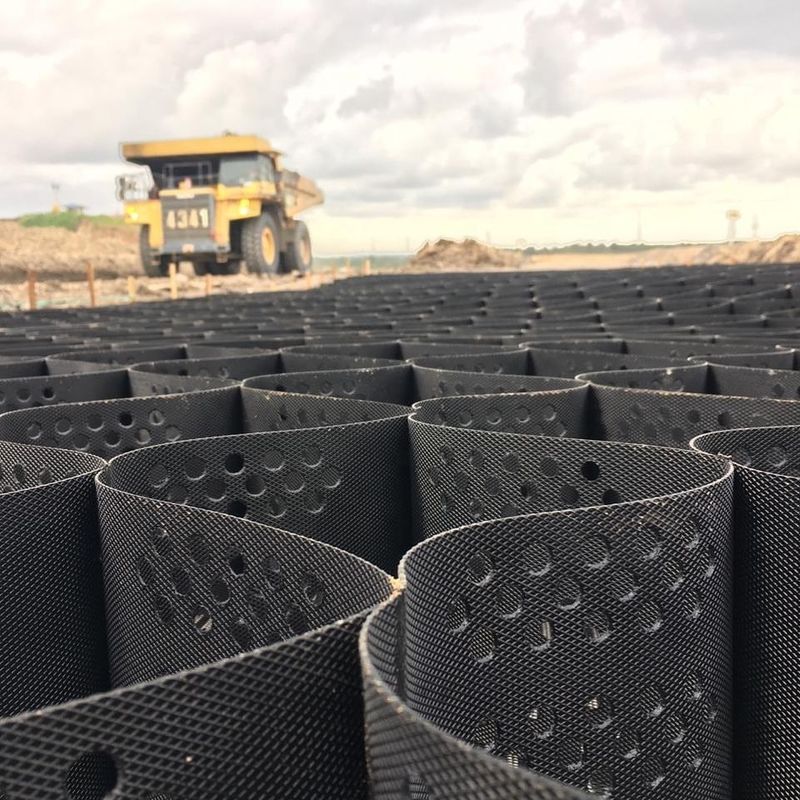 Textured und Perforated HDPE Plastic Geocell Paver Gid Hersteller Gravel Grid Geocell für den Straßenbau