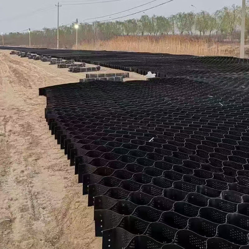 Bodenverstärkung Zellsystem Geocell Grave Grid System HDPE / PP Geocell für Straßenbeete