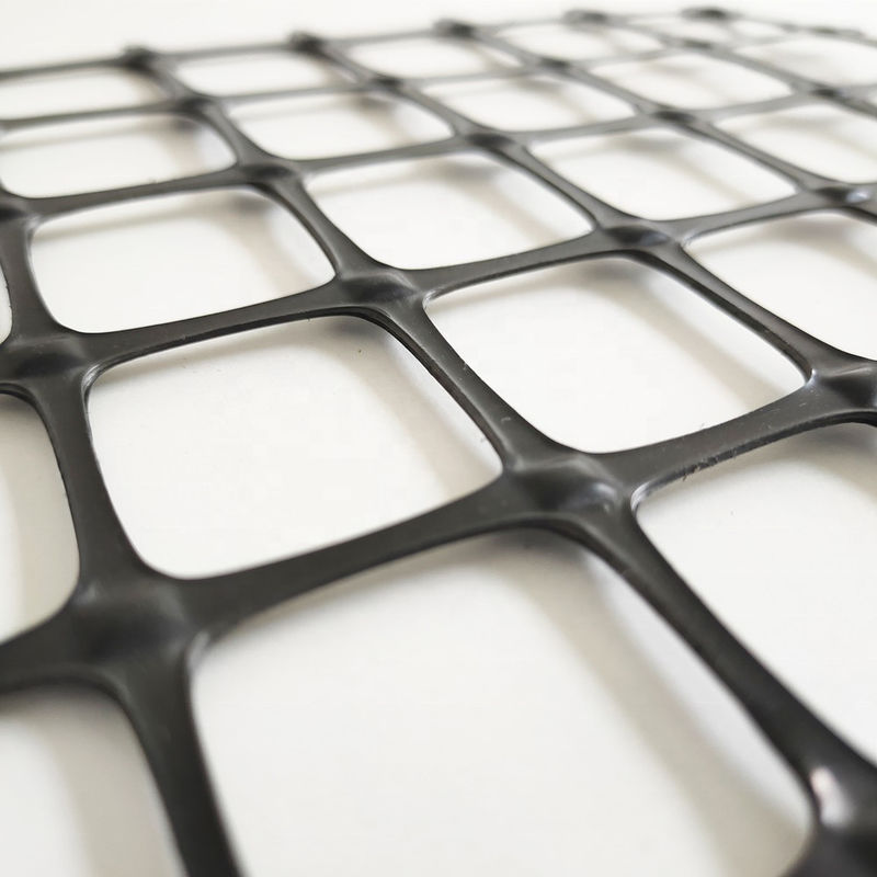 Biaksial-Plastik-Geogrid zur Bodenverstärkung, hohe Zugfestigkeit PP/PET-Geogrid,Balck 30kN/m, Stabilisierungsnetz für die Straßenbasis