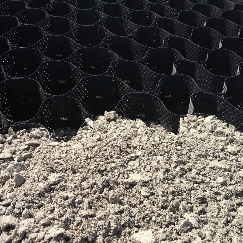 HDPE-Plastik-Geozelle mit gepflastertem Gitter Schwarz HDPE-Geozelle für weiche Kellerverstärkung Low-Cost Gravel Stabilizer Geozelle im Straßenbau