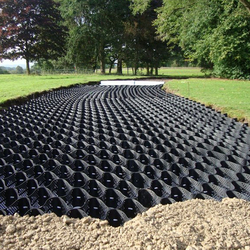 Grundnetz Polyethylen Honighals Geozellen Preis Kunststoff HDPE Durchlässige Rasenfelscheiben Kiesnetz HDPE Geozelle für Einfahrt