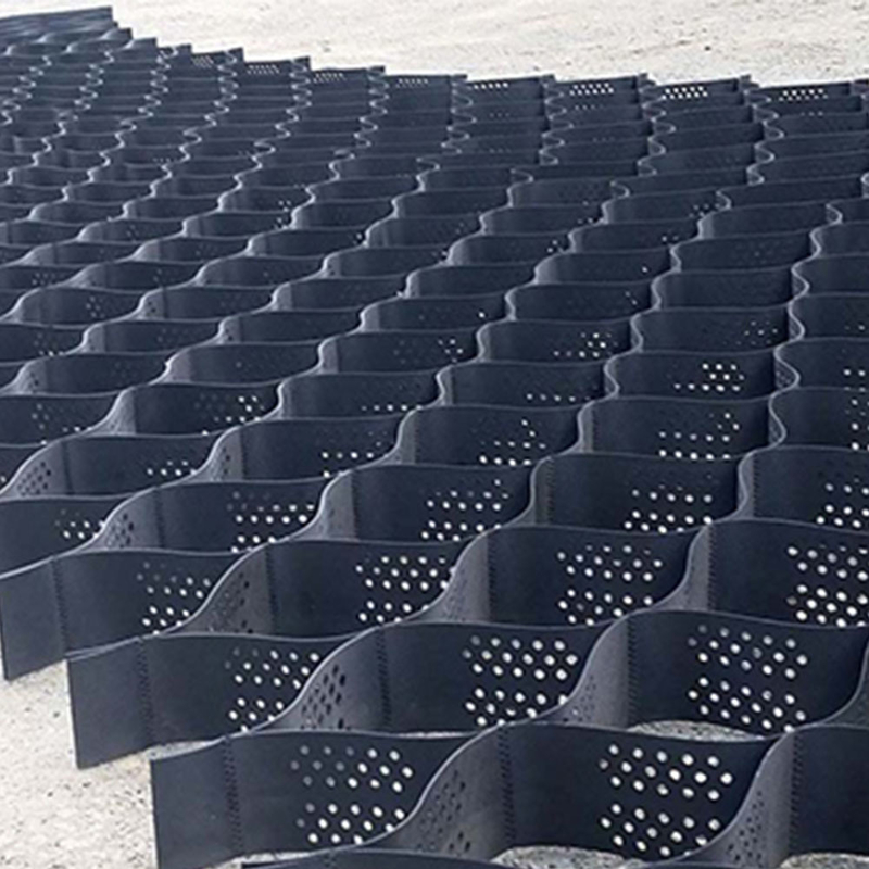 Strukturiert mit Löchern HDPE Geozelle Hochzellulares Einschränkungssystem Wabenförmige HDPE Geozelle für Straßenfundament Böschungsschutz Parkplatz Einfahrt Stützmauer