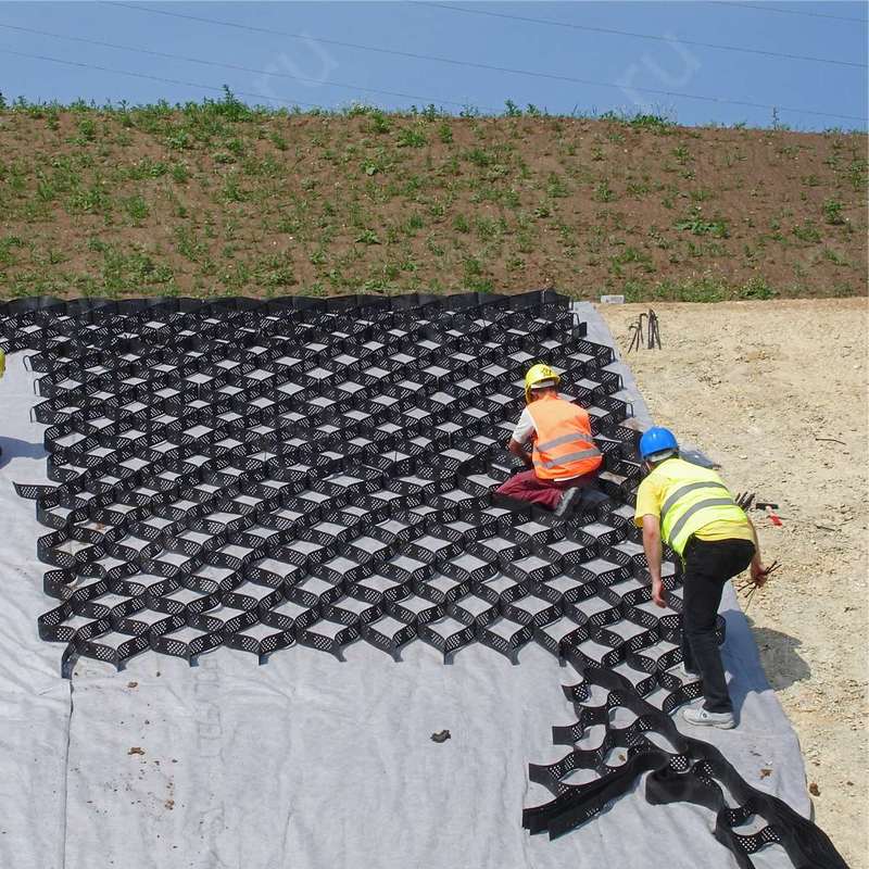 HDPE-Kunststoff-Geozelle Pflastergitter HDPE-Geozelle für Weichbodensanierung Kostengünstige Kiesstabilisierungs-Geozelle im Straßenbau