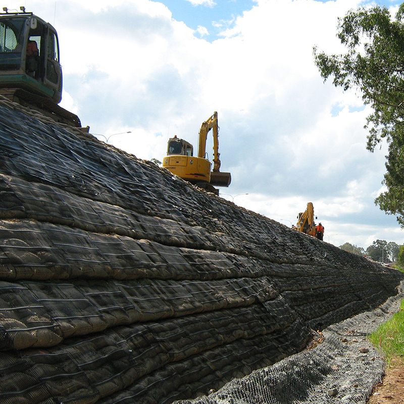 Bewehrung Biaxial Kunststoff PP PE Uniaxial Verbund Gestreckt HDPE Geogitter Straßen- und Eisenbahnbau