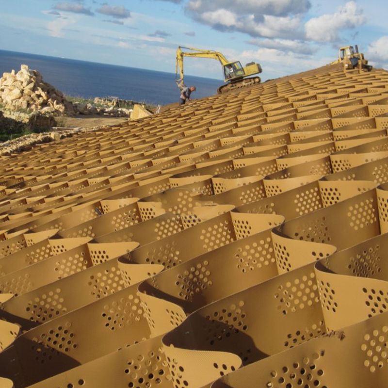 Texturisiertes und perforiertes HDPE-Plastik-Geocell-Kiesgitter zur Stabilisierung von Auffahrten, zur Verstärkung von Straßenabschnitten, zum Schutz von Parkplätzen und Pisten