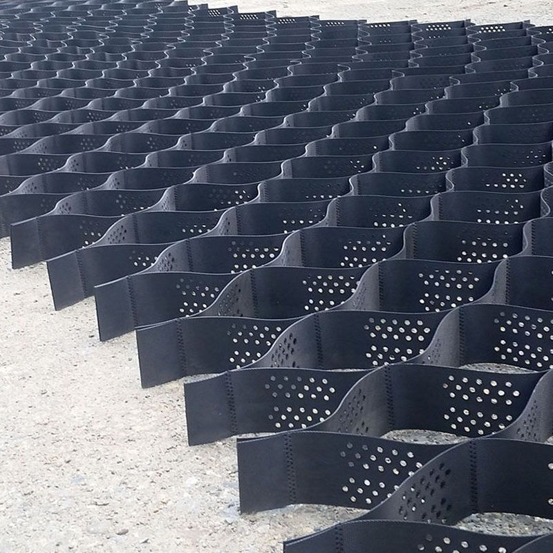 Texturisiertes und perforiertes HDPE-Plastik-Geocell-Kiesgitter zur Stabilisierung von Auffahrten, zur Verstärkung von Straßenabschnitten, zum Schutz von Parkplätzen und Pisten