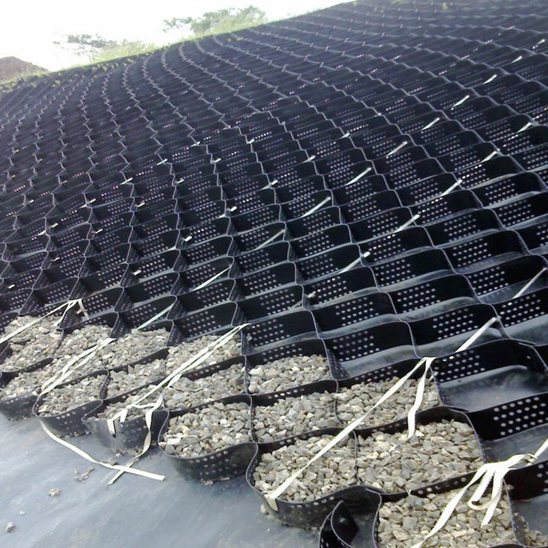 Texturisiertes und perforiertes HDPE-Plastik-Geocell-Kiesgitter zur Stabilisierung von Auffahrten, zur Verstärkung von Straßenabschnitten, zum Schutz von Parkplätzen und Pisten