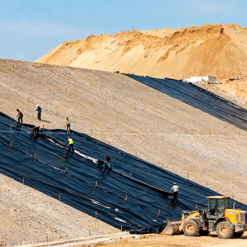 High Strength Impermeable Puncture Resistant and Aging Resistant HDPE Geomembrane Pond liner for Tailings Landfill